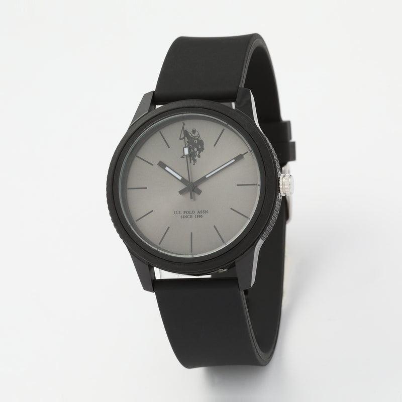 Ceas quartz cu curea din silicon,Negru