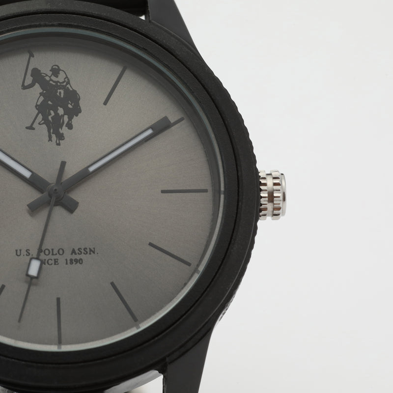 Ceas quartz cu curea din silicon,Negru