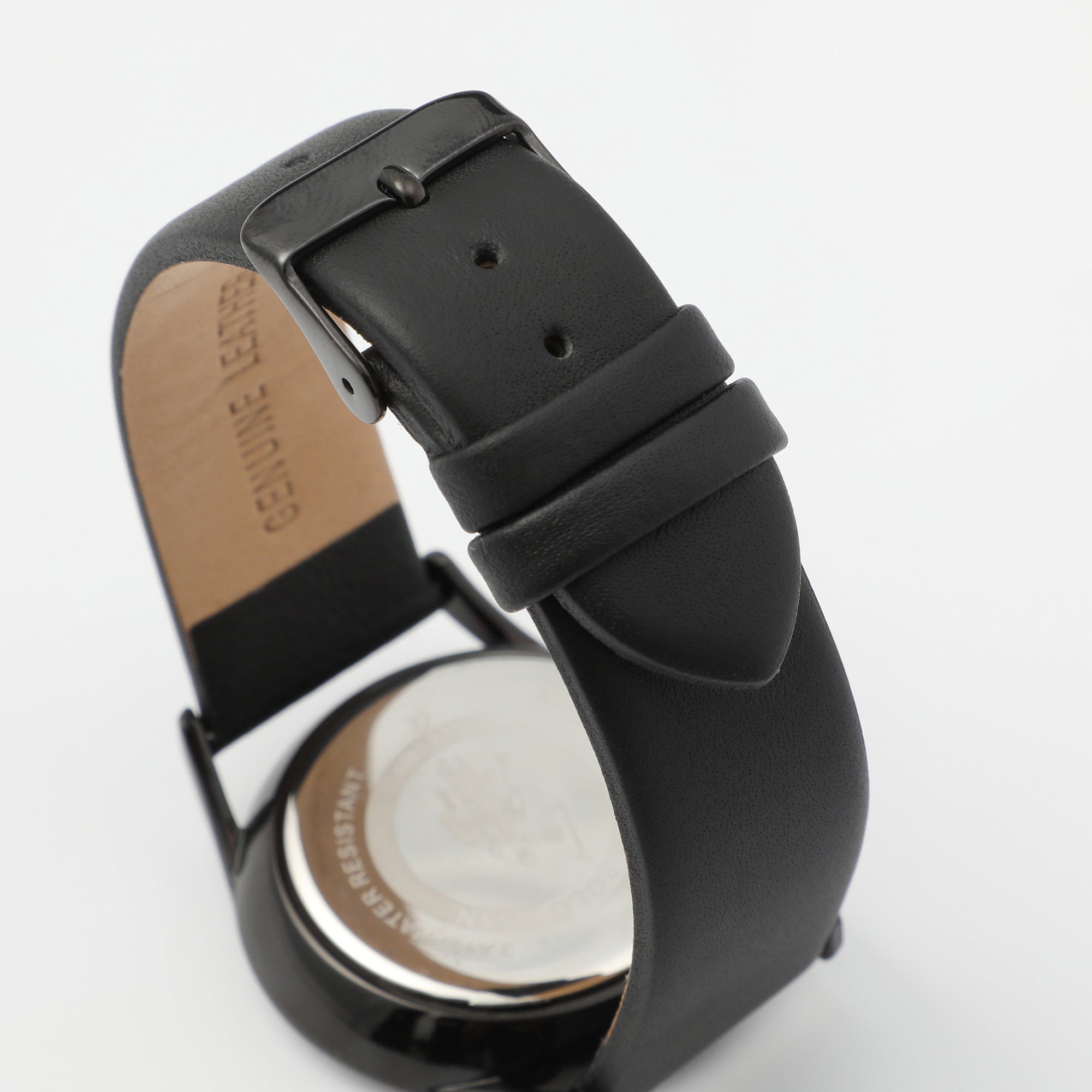 Ceas Barbatesc Negru cu Cadran Albastru si Curea din Piele – Design Slim