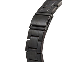 Ceas Barbatesc Quartz Modern cu Carcasa Metalica Negru IP, Cadran Negru Sunray si Bratara Otel Inoxidabil Negru