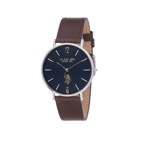 Ceas quartz cu o curea din piele, Maro