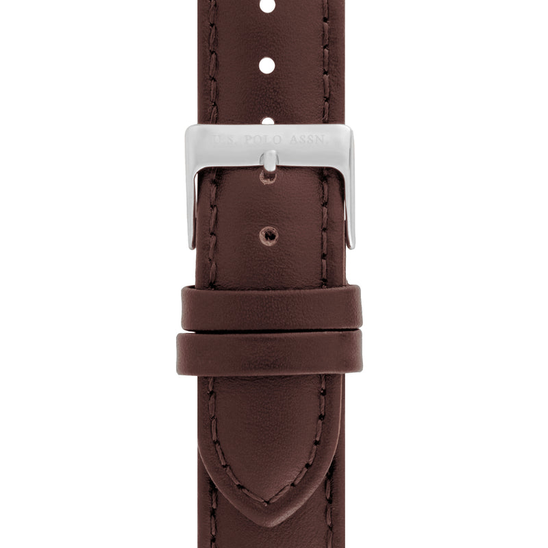 Ceas quartz cu o curea din piele, Maro