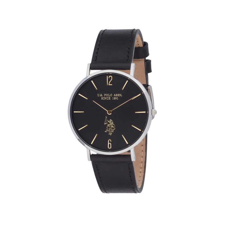 Ceas analog din otel inoxidabil, Negru