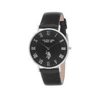 Ceas analog din otel inoxidabil cu curea din piele naturala