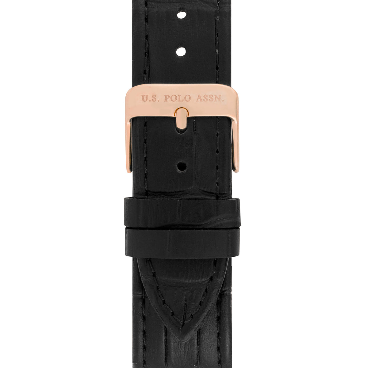 Ceas Barbatesc Quartz Premium, Carcasa Auriu Rose, Cadran Alb cu Detalii Aurii Rose, Curea Piele Croco Negru, Buckle Metalic
