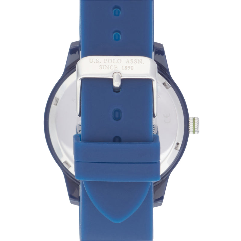 Ceas Quartz cu Logo si Curea din Silicon, Bleumarin