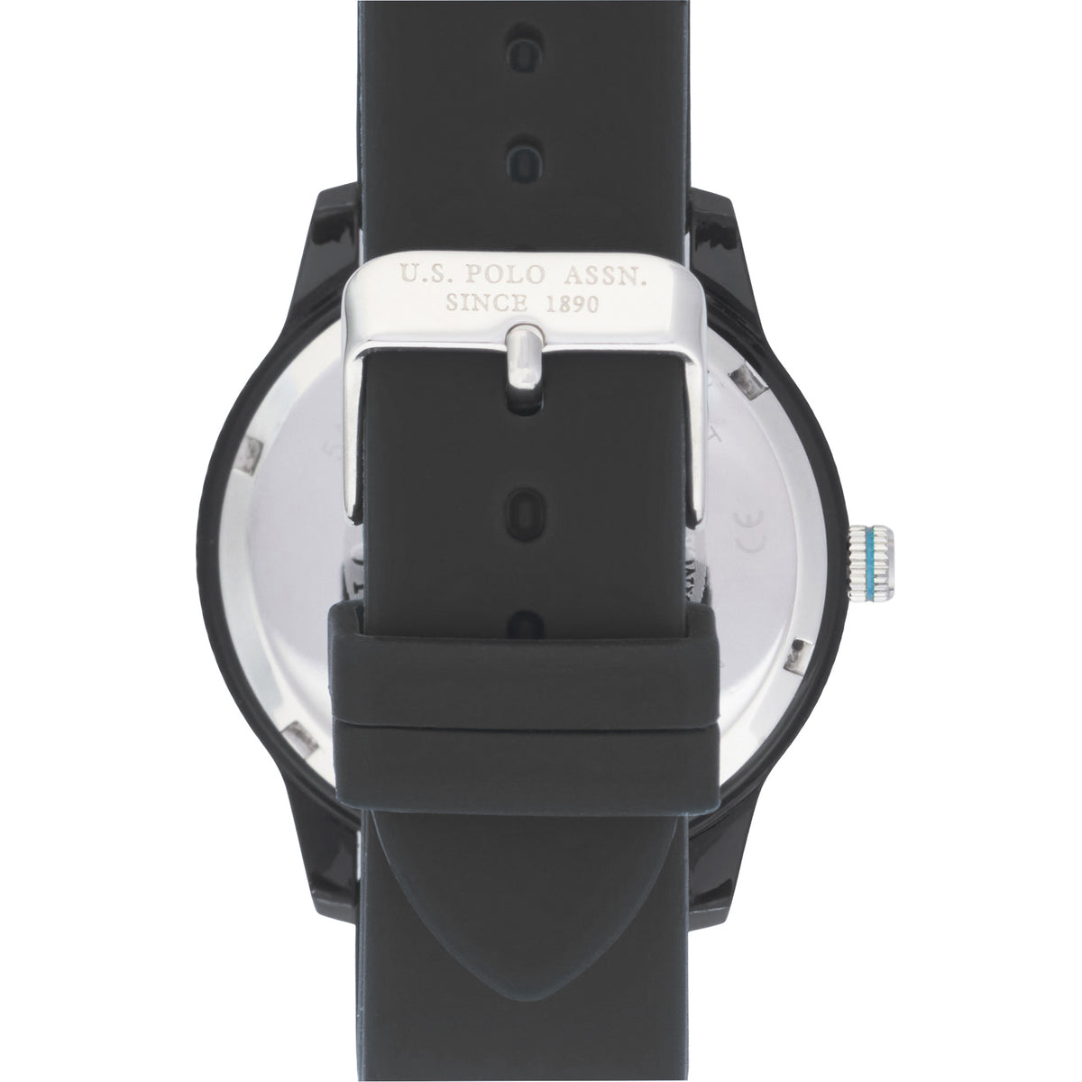 Ceas Quartz cu Logo si Curea din Silicon, Negru