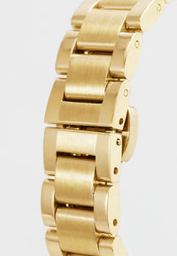 Ceas Dama Quartz Premium, Carcasa Aurie 30mm, Cadran Gri Sunray, Bratara Otel Aurie