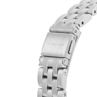 Ceas Dama Quartz Premium 32mm, Bezel cu Cristale Albe, Cadran Sunray, Bratara Otel Inoxidabil