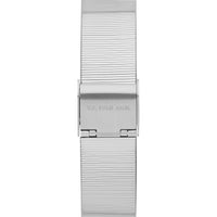 Ceas Dama Quartz Patrat, Cadran Gri Deschis Sunray, Bratara Mesh Argintie Lucioasa