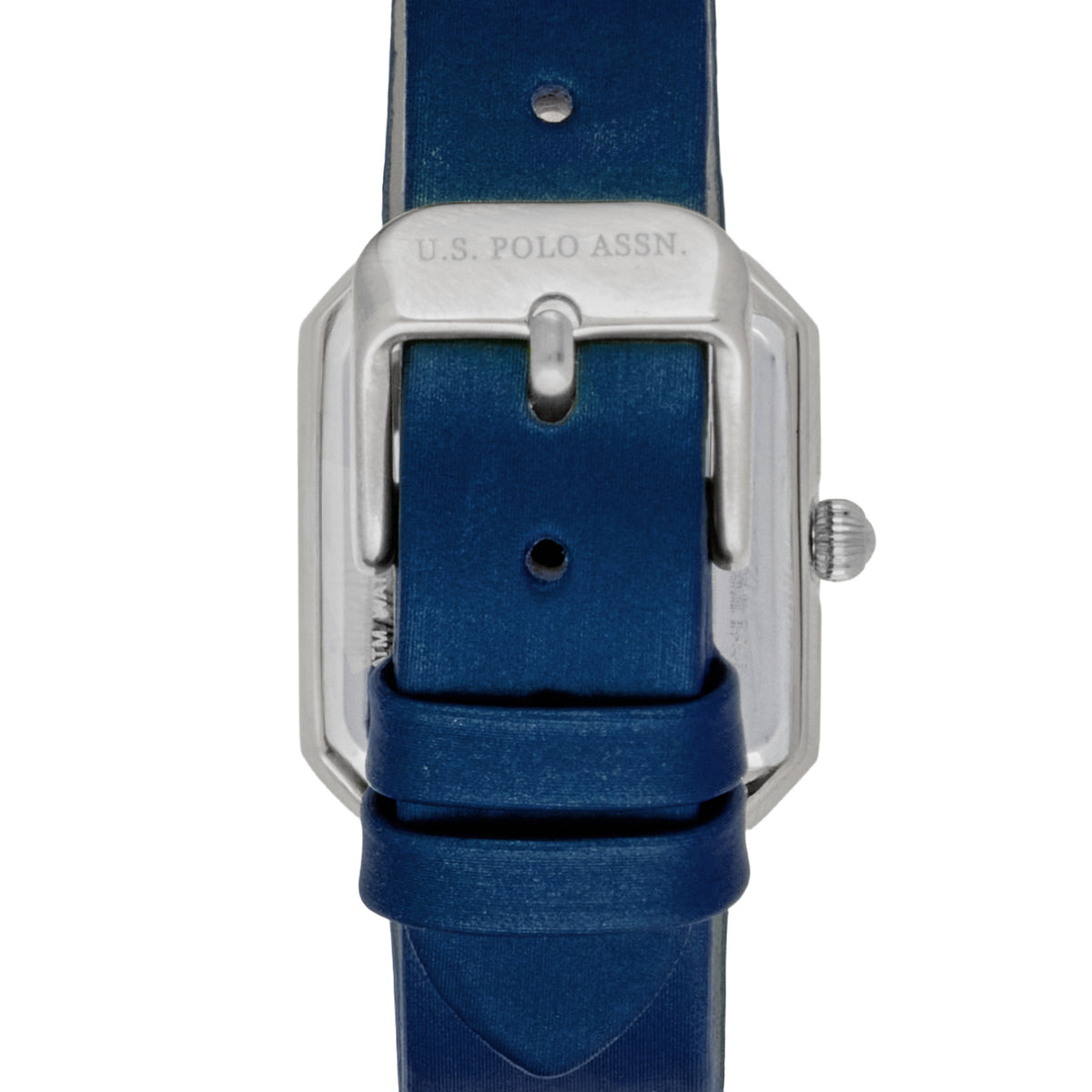 Ceas Dama Quartz Cu Rama Patrata Argintiu, Cadran Albastru Inchis Si Curea din Piele
